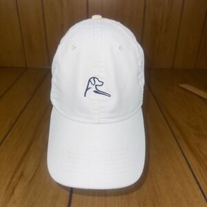 Rhoback White Baseball Cap Embroidered Dog Logo Adjustable Strap